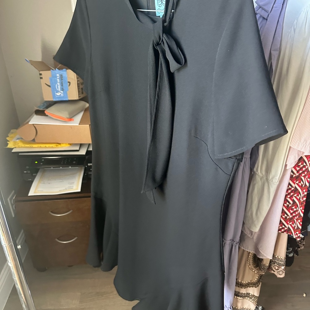 CeCe Black Tie-Front Dress